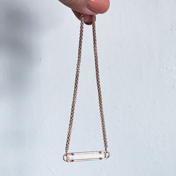 Kendra Scott Mother of Pearl Rose Gold Adjustable Bar Chain Bracelet - Picture 2 of 5